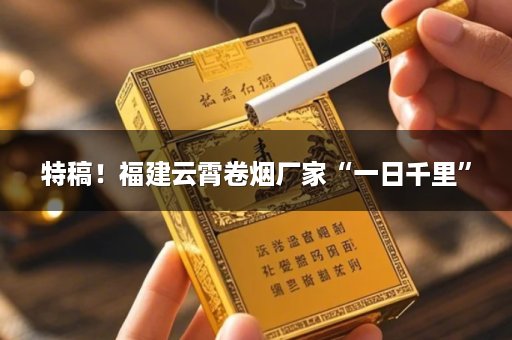 特稿！福建云霄卷烟厂家“一日千里”