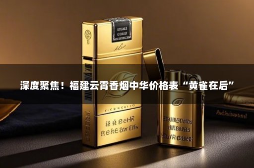 深度聚焦！福建云霄香烟中华价格表“黄雀在后”